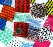 1000 Apple baggies Mixed Designs 1.5 x 1.5" Minizip bags 1515 reclosable