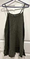 Wild Fable size small olive green sleeveless sundress slip dress ruffle bottom