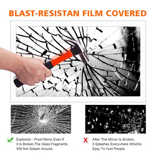 Bathroom LED Mirror with Shaver Socket Storage Wall Mounted