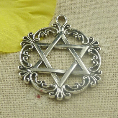 Free Ship 26 pcs tibetan silver star charms pendant 43x37mm L-4808