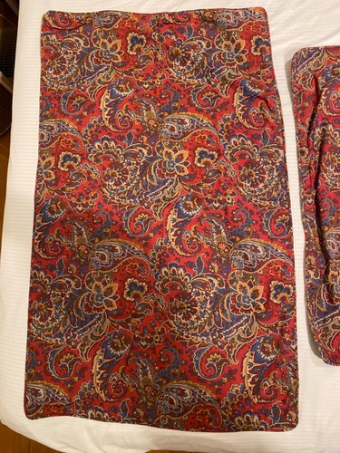 3 Ralph Lauren Vintage Pillow Shams (1 King, 2 Standard) Paisley Red Blue - Picture 2 of 11