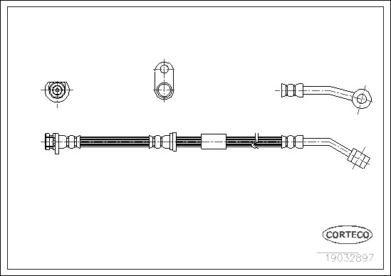 Corteco 19032897 Bremsschlauch Vorne Links 395 Mm FüR Honda-image