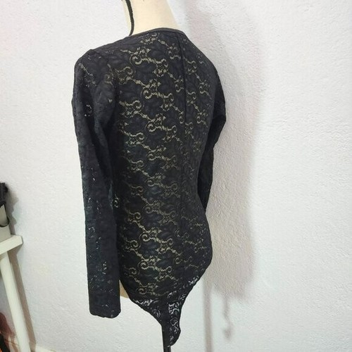 body gotico strega nero pizzo manica lunga - Foto 3 di 4