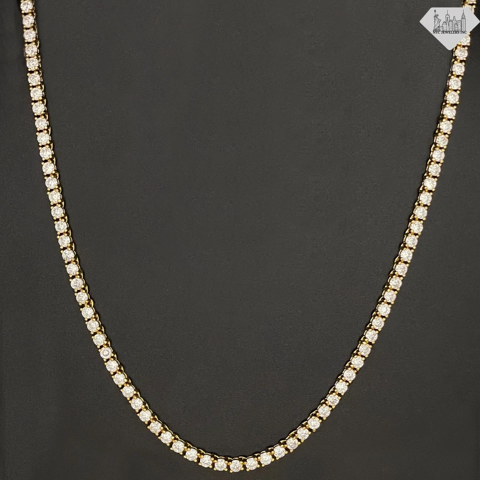 Collar tenis mujer enchapado en oro amarillo de 14K cristal circonita cúbica Foto 2 de 3