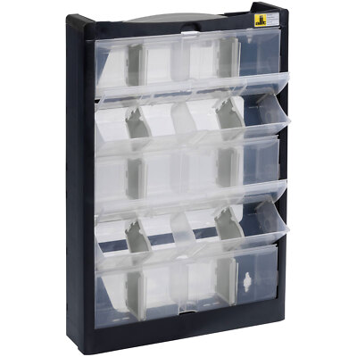 Allit 466250 Small Parts Container Black/Grey 300x465x80mm Folding Shelves
