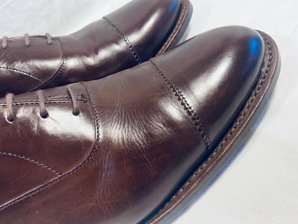 J CREW Oar Stripe Cap Toe Oxfords Brown Italian Leather  display picture 2