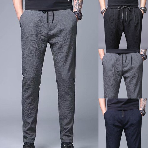 Mens Loose Fit Hip Hop Drawstring Pants 