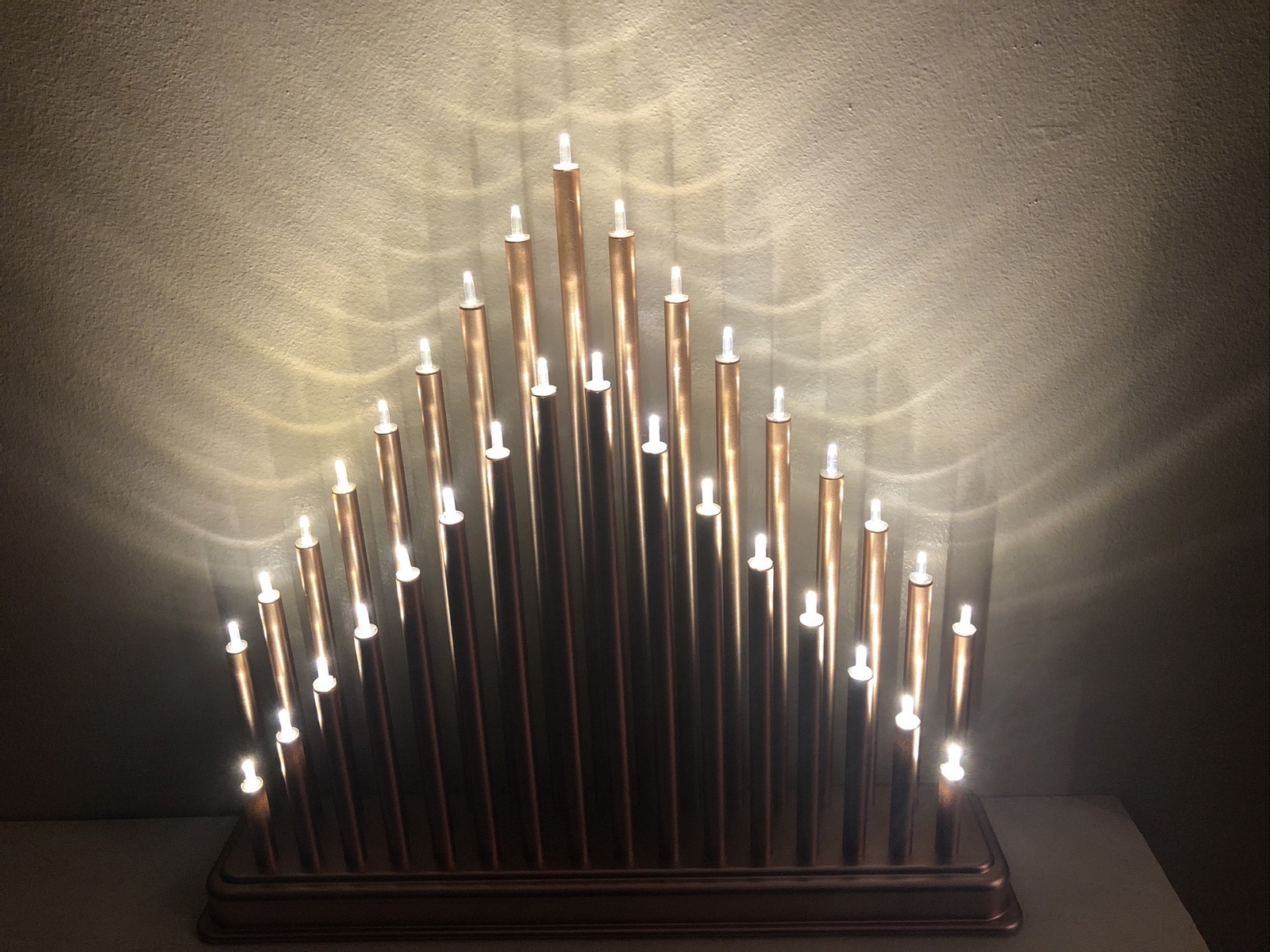 Christmas Candle Bridge Decoration Light Up Arch Cooper Gold 33 Pipe