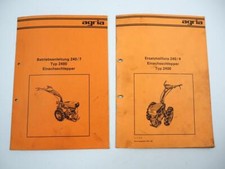 Agria 2400 Einachsschlepper Betriebsanleitung Ersatzteilliste 1977/80