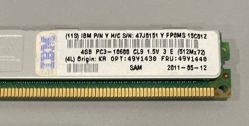 Samsung/ IBM 47J0151 49Y1440 49Y1430 4GB 1333MHZ PC3-10600 DDR3 ECC RAM - Picture 4 of 5