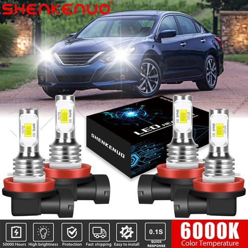 Combo 4x Ampoules LED Phare 6000K BLANC pour Nissan Altima 2007-2018 Haut&Bas - Photo 1/12