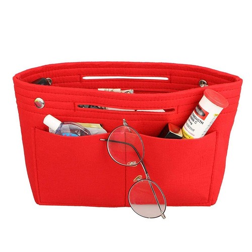 Handbag Organizer Bag Purse Insert Bag Felt Multi Pocket Tote Bag For Women US - Picture 13 of 15