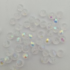 48pcs 6mm Sparkling Crystal AB Glass Rondelle Beads DIY AUS Free Postage E102