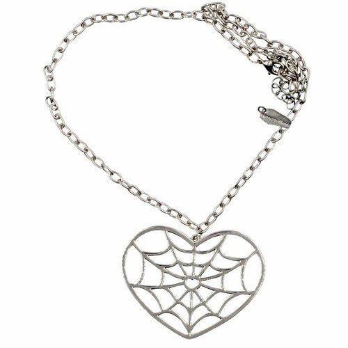 Kreepsville 666 Web Heart Punk Fashion Edgy Spooky Spider Horror Necklace JNWH - Picture 2 of 3