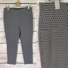 Chico's SO SLIMMING Ankle Pants 1 M 8 10 Retro B W Geometric Brigitte Capri