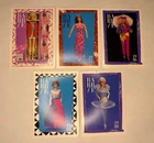 Vintage 1990 Mattel Barbie Fashion facts collector cards Lot Of 5 1959-1988