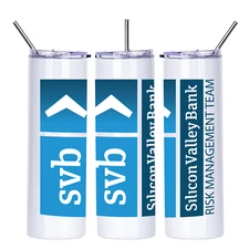 Silicon Valley Bank SVB Funny Bankrupt Insulated 20oz Travel Tumbler Mug Cup