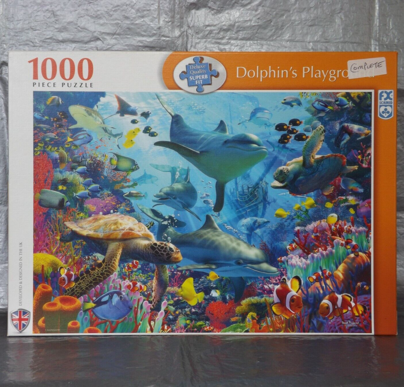 1000 Piece Jigsaw Puzzles Dolphins Playground FX Schmid 12+ Tropical Fish Used