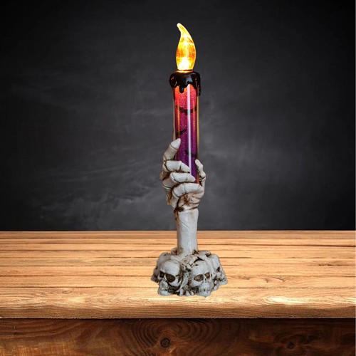 Halloween Skull Candle Holder Light Skeleton Ghost Hand Flameless Candle Lam