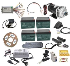 48V 600W Brushed Electric Gear Motor Controller Battery Kit Scooter Go Kart Quad