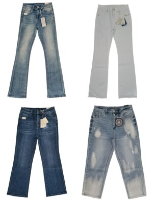 BOOTCUT HIGHRISE LOOSE BLUE MONKEY JEANS NEU B- WARE BLAUTÖNE CROPPED DESTROYED