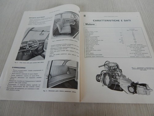 MANUALE CARATTERISTICHE E DATI E REVISIONE ORIGINALE FIAT 850 SPECIAL 1968 - Picture 4 of 12