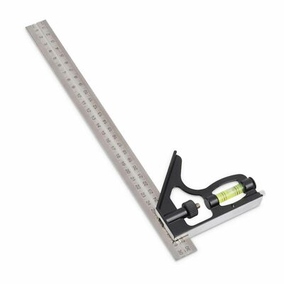 Stainless Steel Combination Square & Protractor Set – 0.01 Accuracy, 0-180° Measuring, Tripod Square For Woodworking & Machining