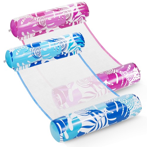 2 Packs Hammock Pool Floats Adults 4-in-1 Multi-Purpose Inflatable Pool Float...
