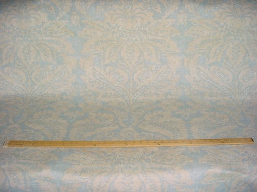 3-1/2Y Lee Jofa 2008122 Pavie bleu aqua grand tissu d'ameublement floral damas - Photo 4/4