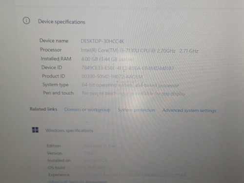 15.6INCH LENOVO V330-151KB CORE I3 7TH GEN 4GB 128GB SSD WIN 11 PRO - Picture 4 of 13