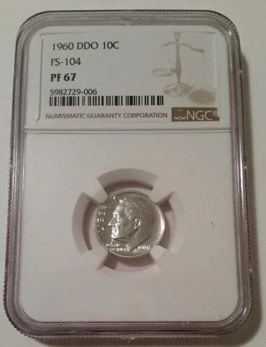 1960 Roosevelt Dime DDO Variety FS-104 Proof PF67 NGC