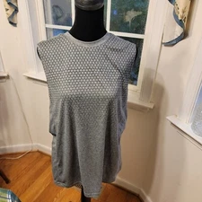 RBX Sleeveless Activewear Tank Top Women's Size Medium Grey With Honeycomb Print