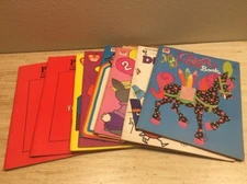 Lot of 8 PHONICS COLORS SHAPES Workbooks Scribner Educational Home School Vtg.