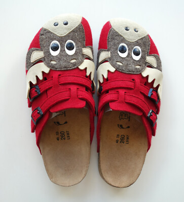 BIRKI's BIRKENSTOCK Slides Mules Clogs CAMDEN Felt ELK Red US9