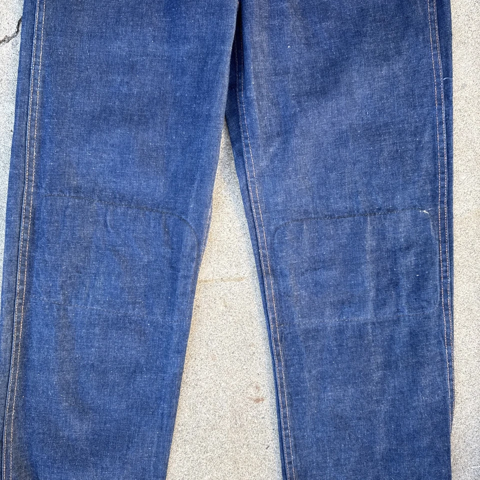 Pantalones de mezclilla vintage años 40 años 50 cintura alta jeans peto ropa deportiva occidental Foto 4 de 4