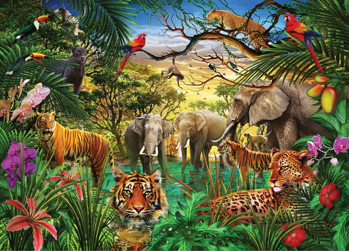 Jungle Animals 3D Wall Sticker Art Poster Decals Murals Kids Room