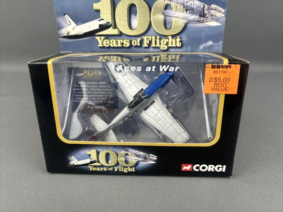 Corgi USAAF North American P-51D Mustang Fighter Aircraft Diecast #CS90091 NIB - Image 2 of 4