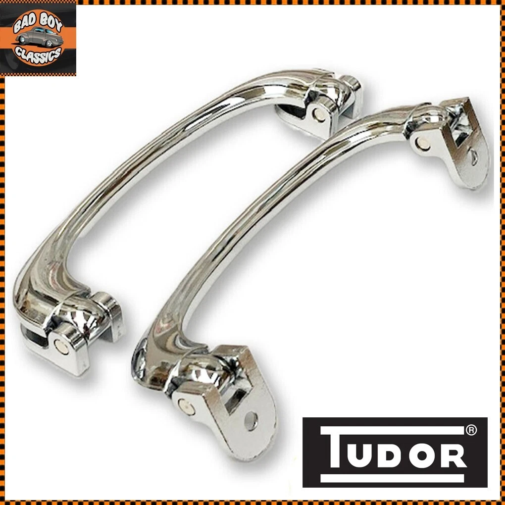 Lucas Type Chrome Interior Door Pull Handle Pair Ideal HOT ROD KIT CAR