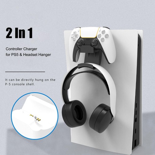 2in1 Type-C Charging Dock Controller Charger Headphone Wall Mount Holder For PS5 - Picture 6 of 6