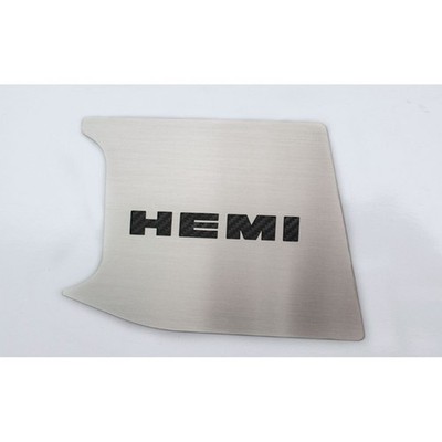 ACC OE ABS Top Plate Dark Blue Vinyl 'HEMI' Inlay fits 15-17 Challenger-Brushed