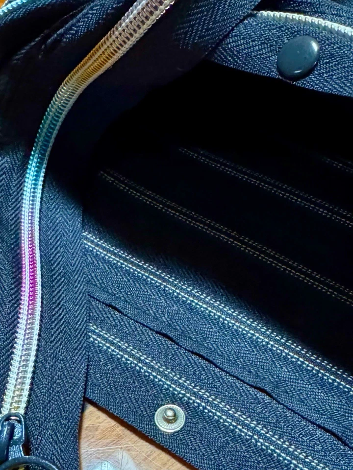 Bolso Bandolera ZIPIT Negro Arco Iris Rayas Cremallera Cartera Retro Festival Foto 4 de 4