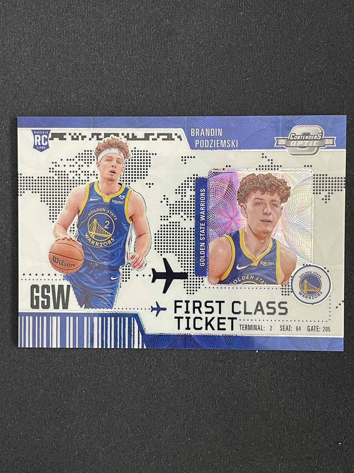 Brandin Podziemski 2023-24 Contenders Optic 01/25 Choice First Class Ticket RC