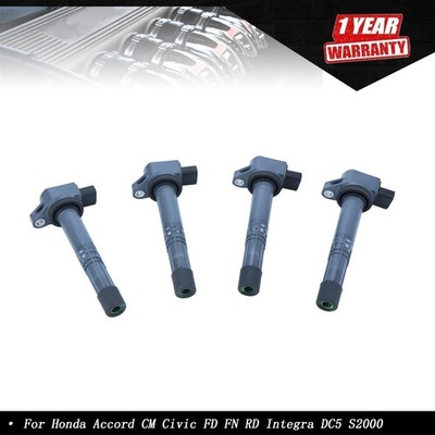 4* Ignition Coils For Honda Accord CM Civic FD FN RD Integra DC5 S2000 2.0L 2.4L