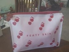 FENTY BEAUTY SKIN GELEE CHERRY PRINT BAG W/CHERRY ZIPPER PULL SO CUTE NEW!