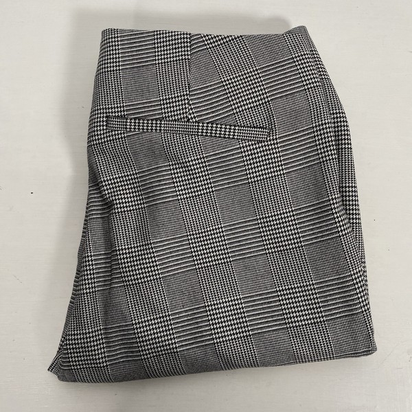 Zara Basic Womens Check Slim Straight Stretch Dress Pants Size XS / 6 Excellent