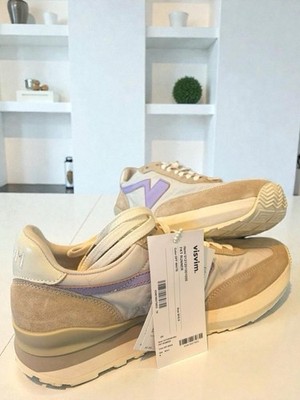 visvim FKT RUNNER Off White Beige Purple Suede 10.5 M $1200+ value