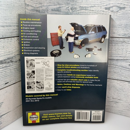 Hyundai Santa Fe Haynes Repair Manual 2001-2012 All Models - Picture 2 of 5