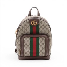 Gucci GG Supreme Ophidia PVC leather Backpack Beige Brown 547965