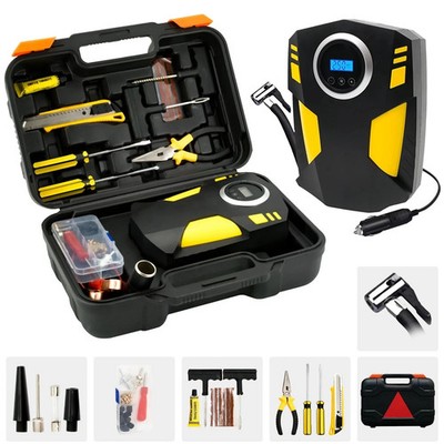 Tire Repair Kits 55pcs Tire Plug Kit with 12V Tire Inflator Portable Air