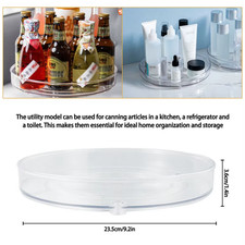 Turntable Organizer Multifunction Clear Rotating Storage Trays Plastic Kitchen T